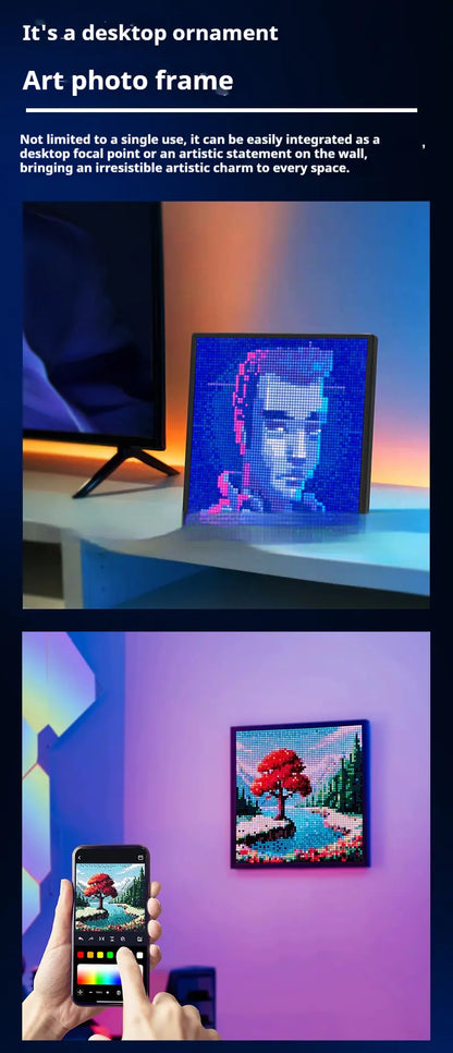 Bluetooth Game Tables LED Atmosphere Desktop Decoration DIY Photo Frame Gift Graffiti Pixel Screen