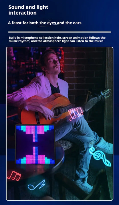 Bluetooth Game Tables LED Atmosphere Desktop Decoration DIY Photo Frame Gift Graffiti Pixel Screen